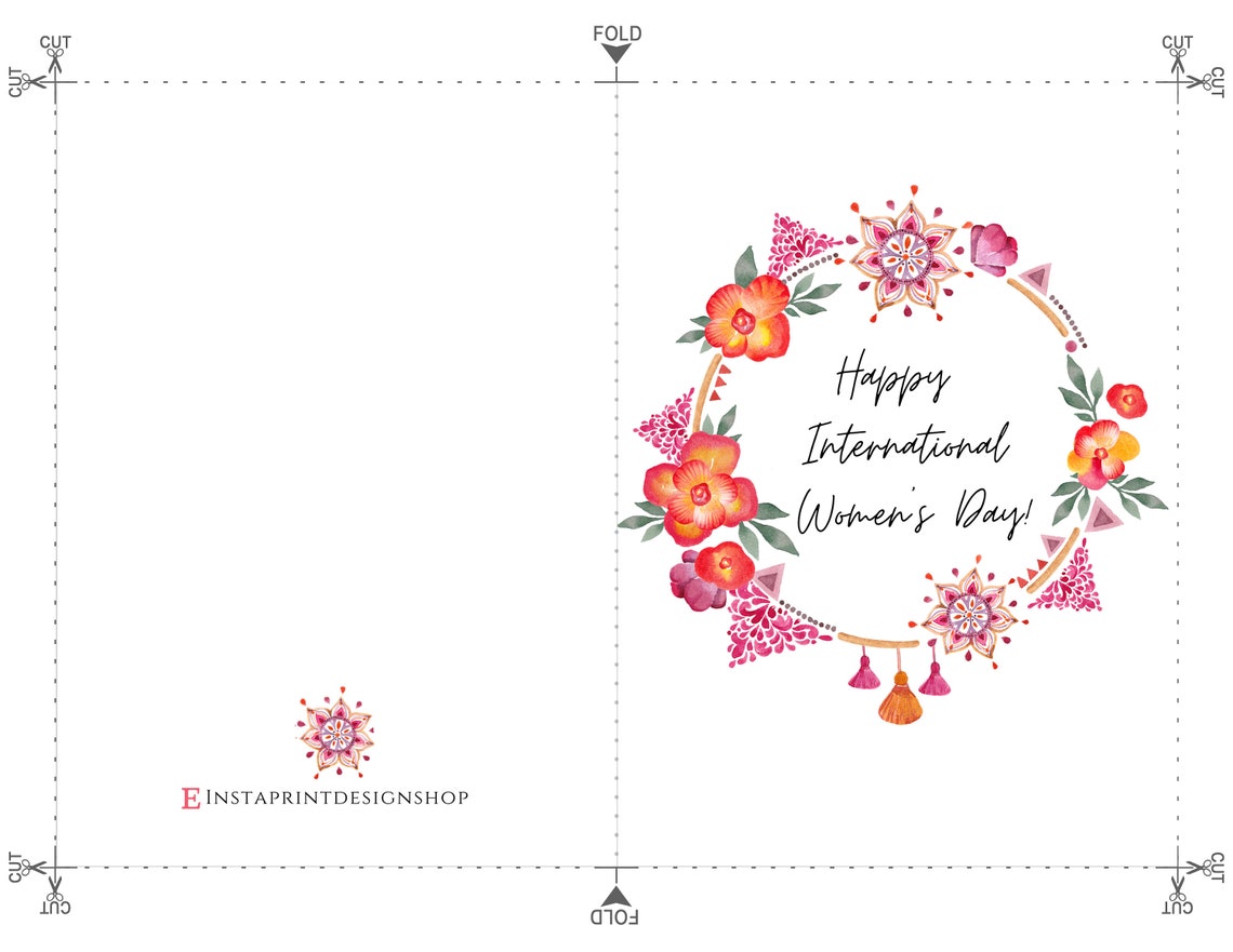 Happy International Women's Day Printable Greeting Card, DIY Card for ...