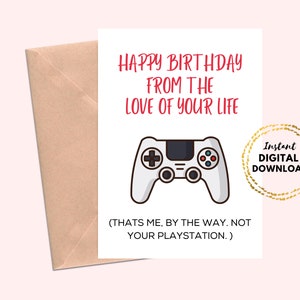 Printable Gamer Happy Birthday Karte, Blanko 5x7 Geburtstagskarte für Gamer