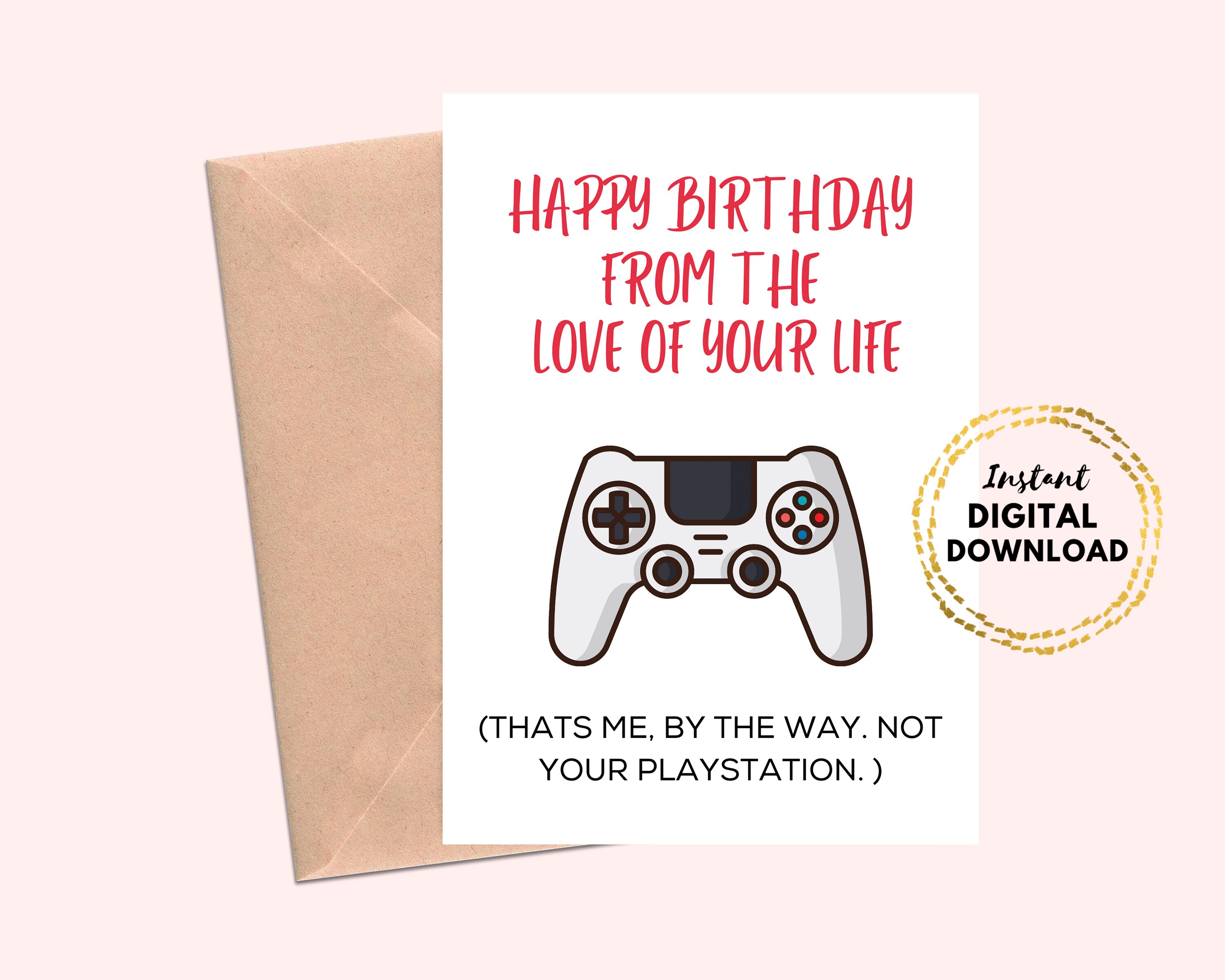 Printable Gamer Happy Birthday Card, Blank 5x7 Birthday Card for Gamers ...