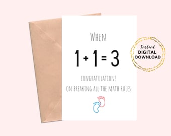 Printable Baby Congratulations Greeting Card, Motherhood New Mom Baby Shower Gift Card