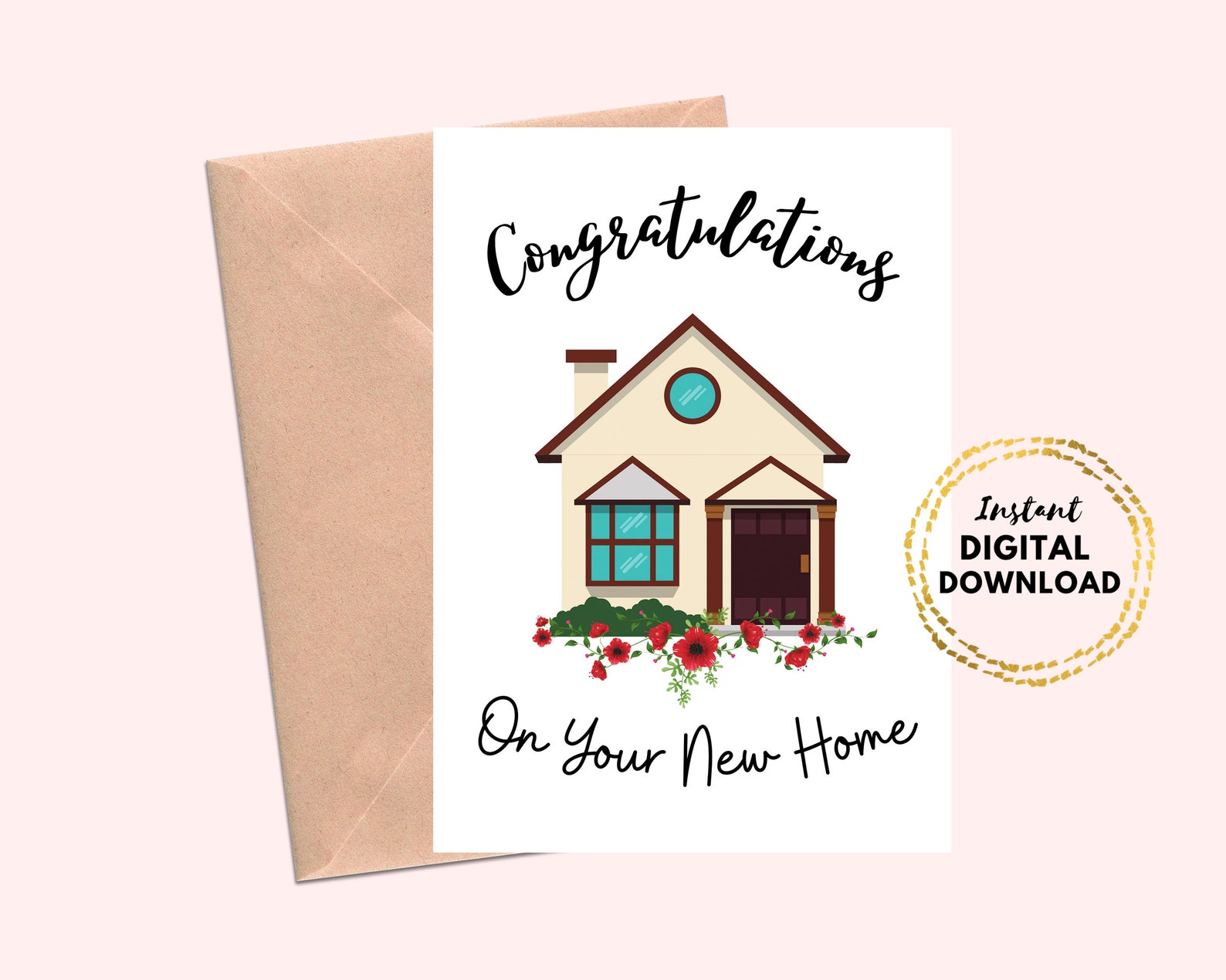 Printable Congratulations on Your New Home Greeting Card New Etsy