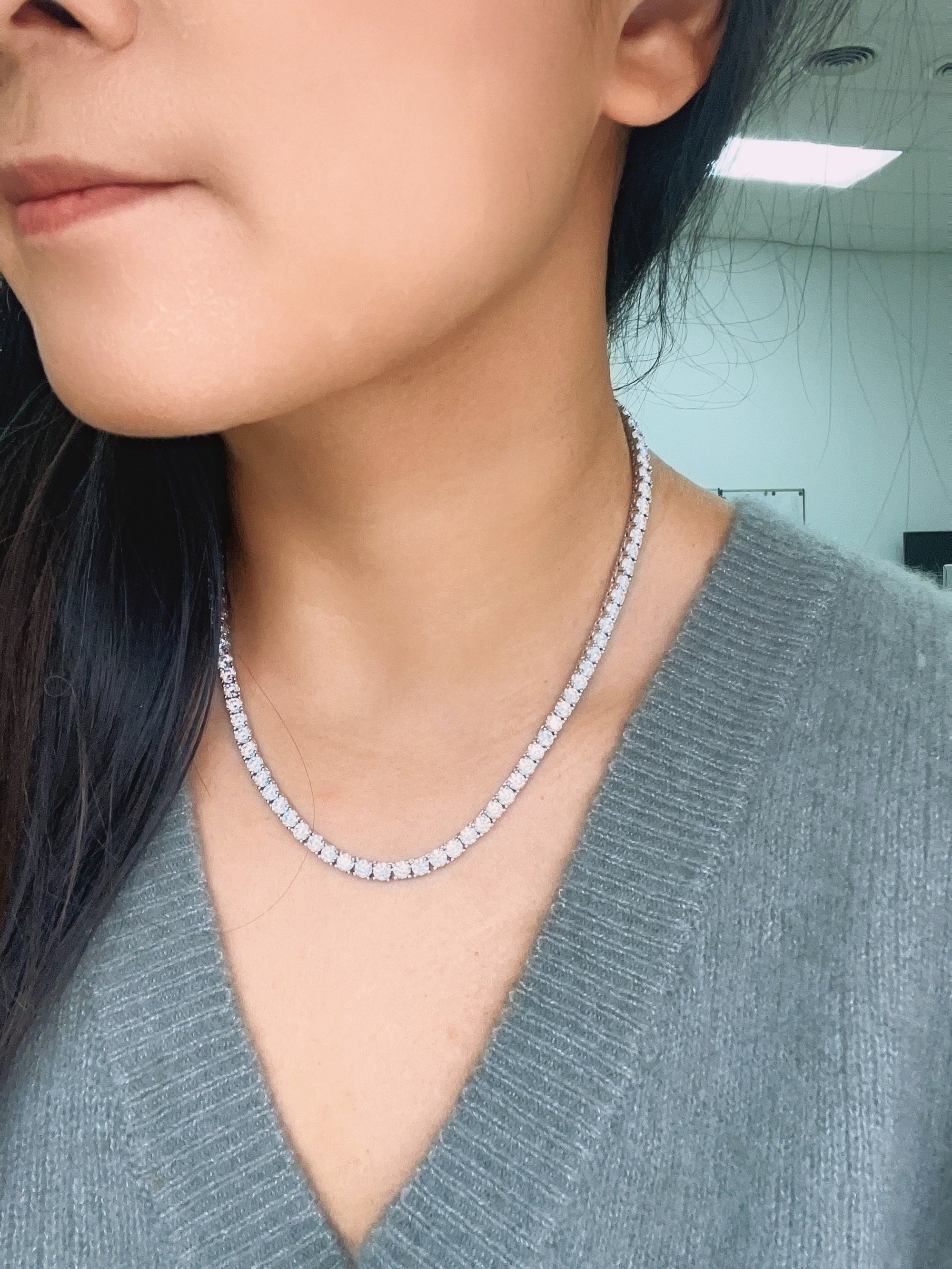 Moissanite necklace tennis discount