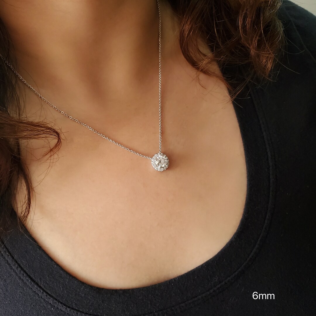 Collana Ciondolo Stella In Moissanite 2 Carati, Pavé, Placcato Oro Giallo 14k, Argento 925, Animas - Foto 2
