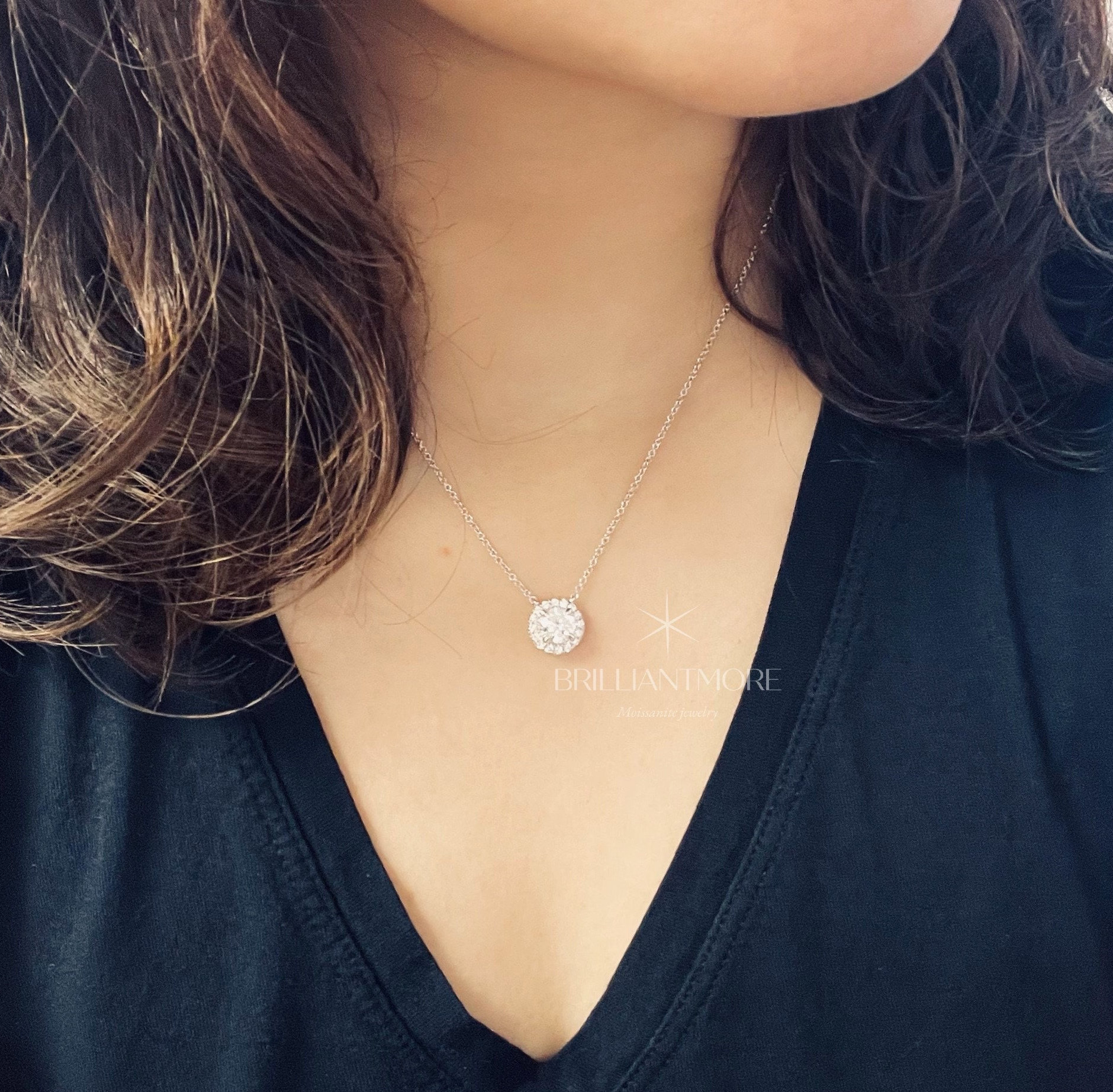 Micro Pave Diamond Stars Station Necklace in 14K Gold | Fine Jewelry 14K Yellow Gold