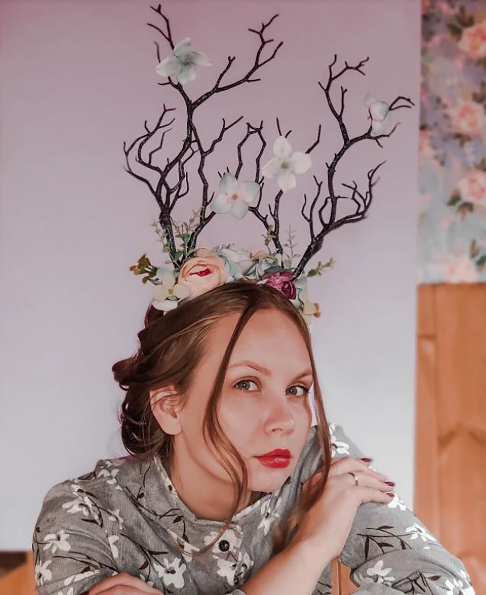 Antler Headband / Horn Antler Nymph Flower Crown Dressup Etsy