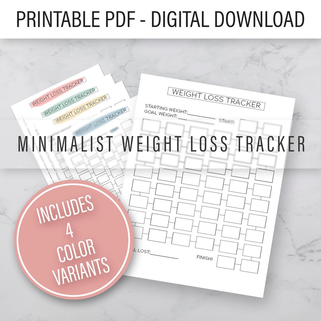 Weight Loss Tracker 52 Wochen Gewichtsverlust Chart zum Ausdrucken
