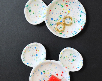 Mouse Ring Dish: Terrazzo Trinket Tray, Eco Resin Jewelry Holder