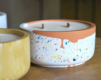 Handmade Scented Bowl Candles | Soy Wax Candle | Aromatic Candles | Colourful Terrazzo Jar | Cozy Home Decor