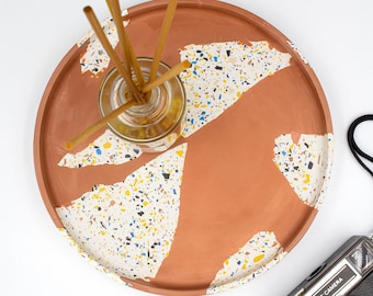 Zero-waste Terrazzo Large Round Tray | Modern Home Decor