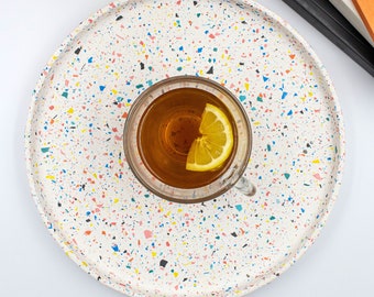 Handmade Terrazzo Confetti Large Tray | Modern Home Decor