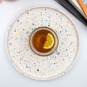 Handmade Terrazzo Confetti Large Tray | Modern Home Decor