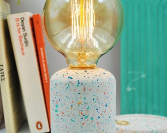 Nordic style decorative table lamp, Terrazzo Night Light, bedside light,  small table lamp