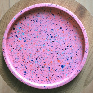 Extra Large Terrazzo Round Tray, Modern Home and Wedding Centerpiece, Coffee Table Disc, Handmade Serving Platter, ottoman tray