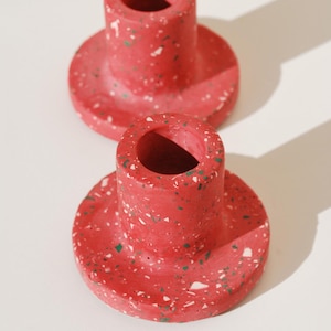 Terrazzo Candleholder set, Taper candle holder, Unique homeware,marbling candleholders, maximalist decor, dinner party decor, candlestick