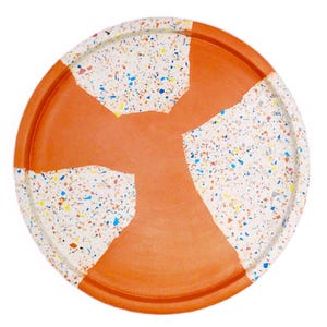 XL Terrazzo Round Tray: Eco-Resin Centerpiece, Modern Home Decor