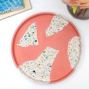Zero-waste Terrazzo Large Round Tray | Modern Home Decor image 4