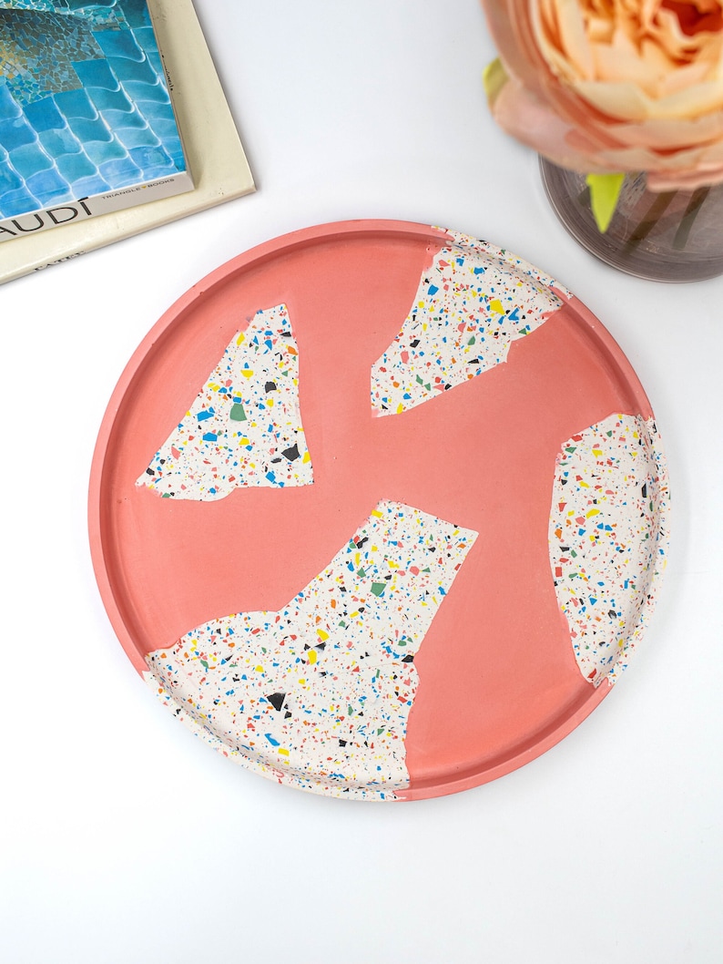Zero-waste Terrazzo Large Round Tray | Modern Home Decor image 4
