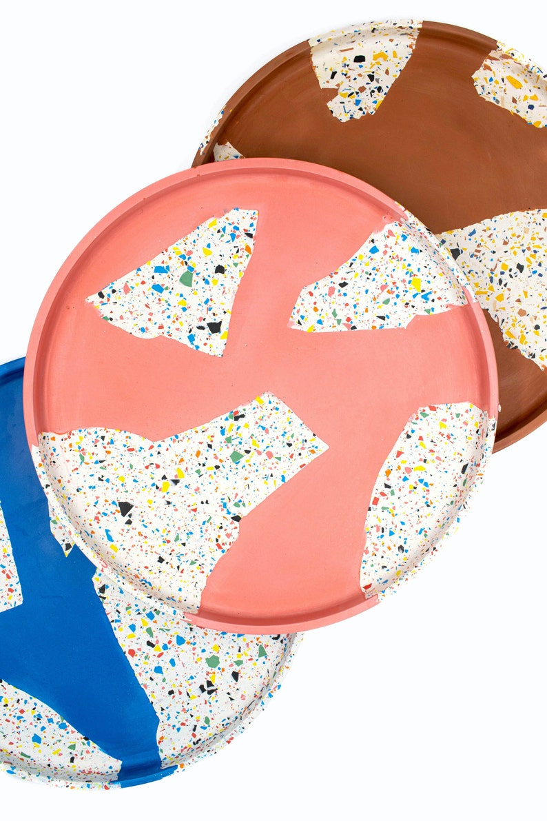 Zero-waste Terrazzo Large Round Tray | Modern Home Decor image 7