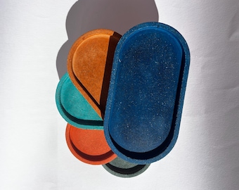 Greek Sand Trinket Tray – Handmade Eco Resin Oval Dish