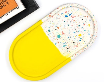 Handmade Terrazzo Oval Tray | Modern Home Decor