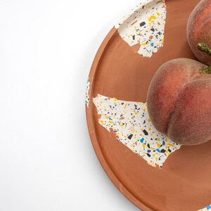 Zero-waste Terrazzo Large Round Tray | Modern Home Decor Terracotta