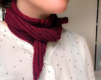 Crochet mini scarf // Easy pattern // PDF download