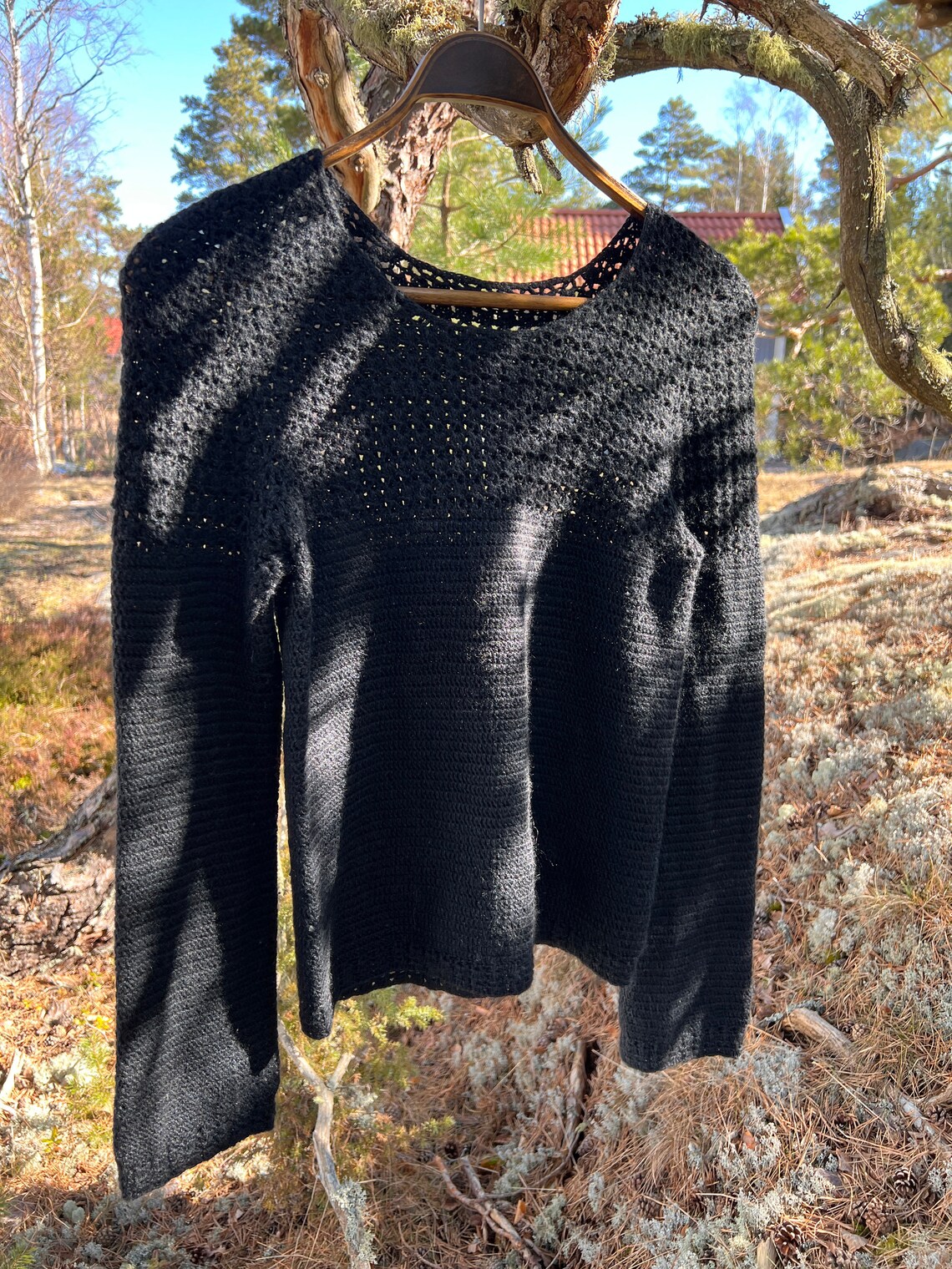 lacy crochet sweater