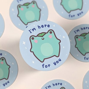 Süßer Frosch Sticker, Mental Health Sticker, Kawaii Vinyl Aufkleber, Bullet Journal Deko, Laptop Sticker
