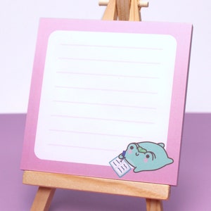Süßer Frosch Notizblock, Quadratisch, Kawaii To-Do Liste, Linierter Block, Perfektes Geschenk für Froschliebhaber