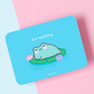 Frosch Postkarte, Do Nothing, Tier Postkarte, Frosch Kunstdruck, Süße Postkarte, Kawaii Kunstdruck, Frosch Geschenk