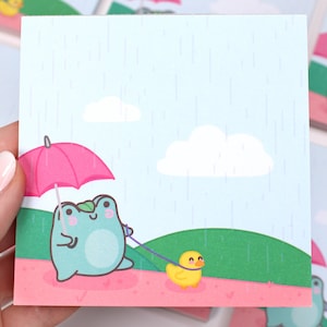 Cute Frog Notepad, Square Design, To-do Lists, Kawaii Animal Notepad, Perfect Gift For Frog Lovers