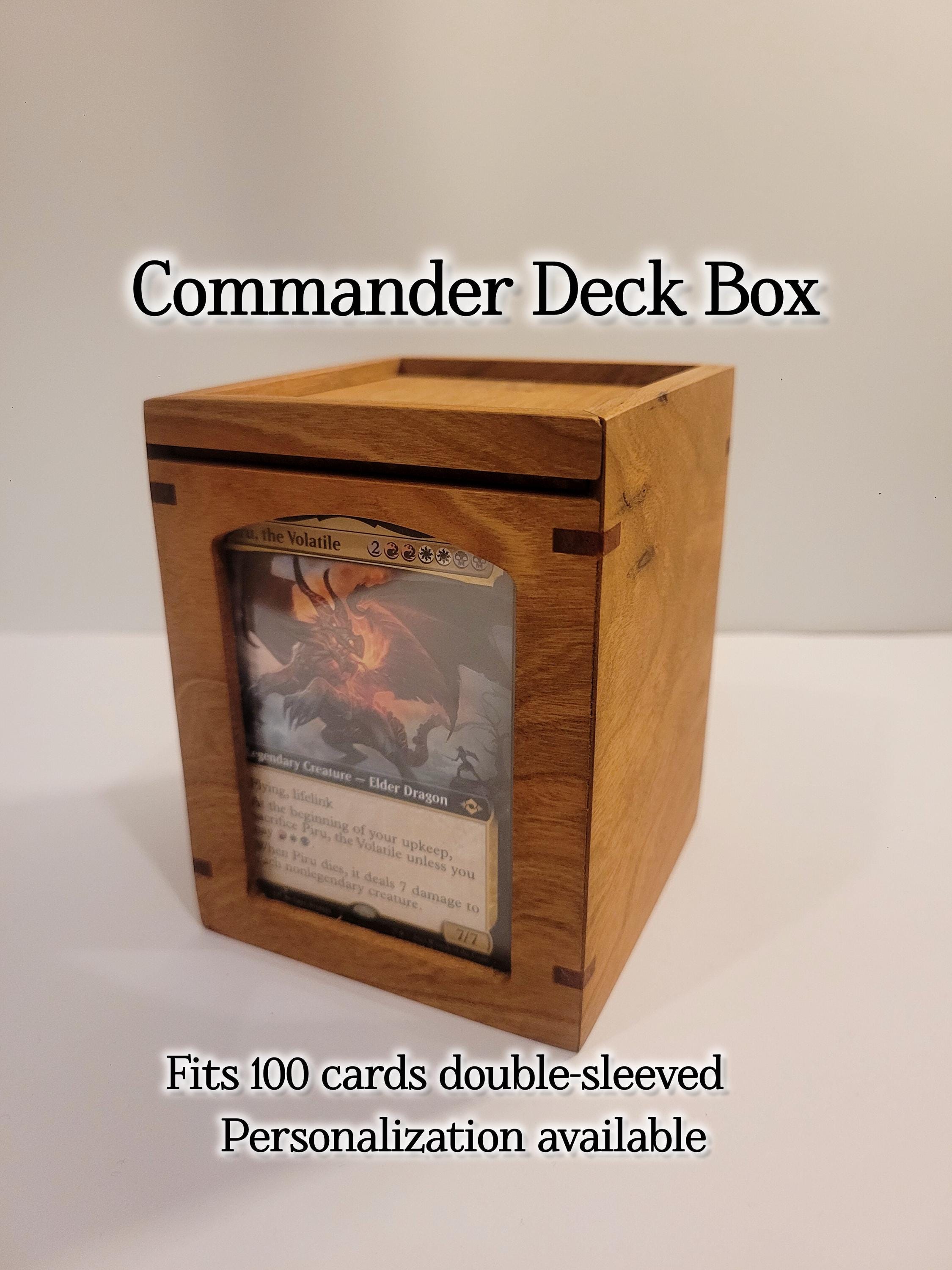 Handmade Wooden Commander Deck Box: Holds 100+ Cards - Etsy Canada Handmade Wooden Commander Deck Box: Holds 100+ Cards - Etsy Canada