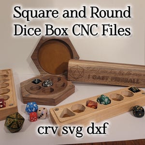 Würfelbox zwei Pläne Kreis und Rechteck für CNC crv, svg, dxf, pdf, ai