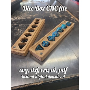 Plik projektu Dice Box CNC svg, dxf, crv, dla DnD, gier planszowych, Dungeons and Dragons, planów