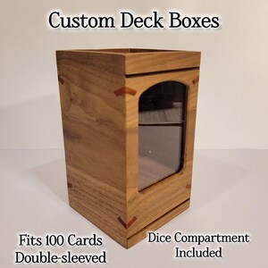 Custom Handmade Wooden Commander Deck Box with Dice Tray - Holds 100+ Cards