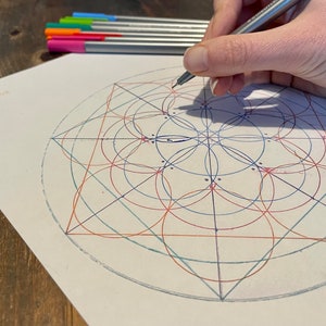 Mandala Sketch Guides - LOVE - 4 PDF Digital Downloads