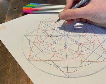 Mandala Sketch Guides - LOVE - 4 PDF Digital Downloads