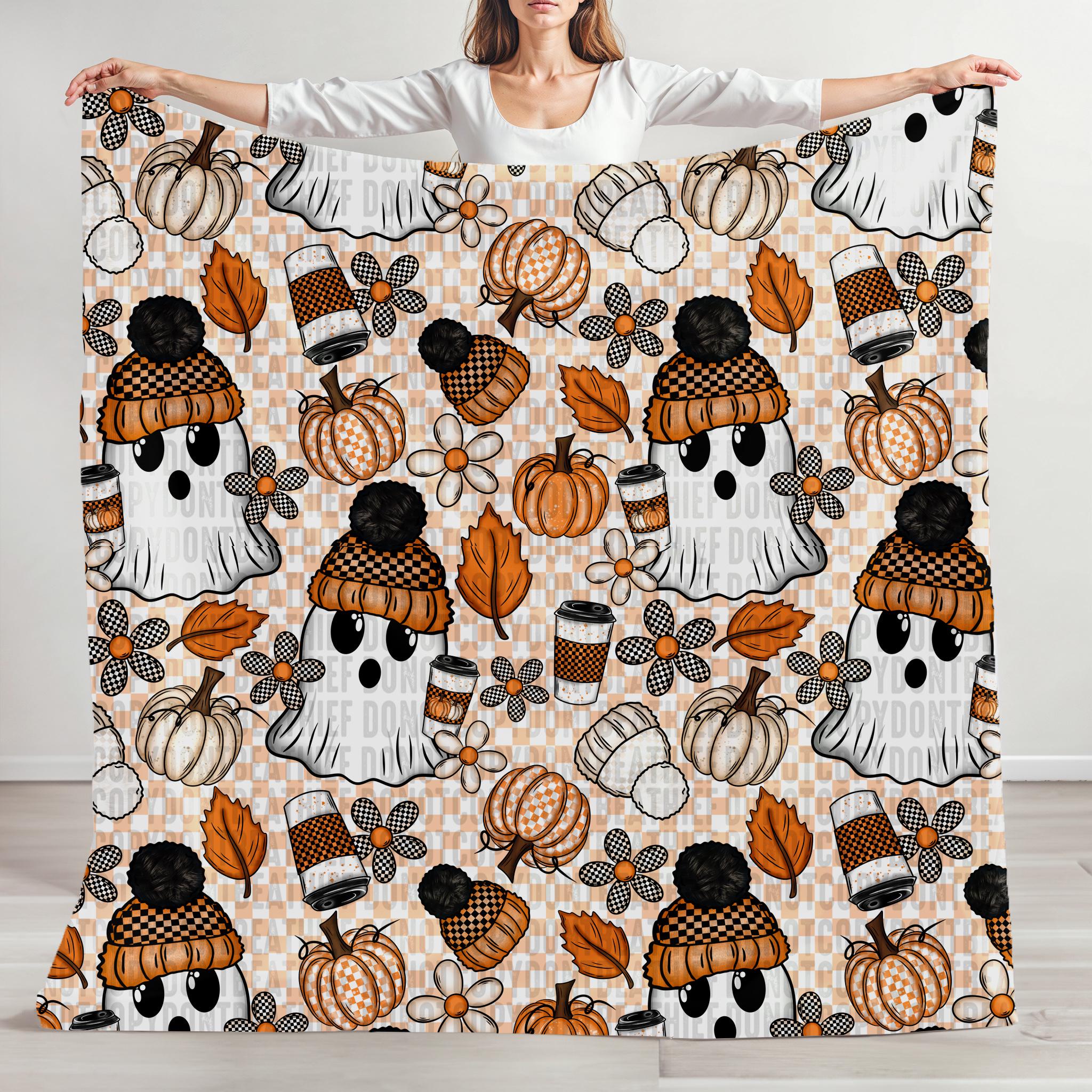 Fall Ghost Seamless PNG | Autumn, Pumpkin, Pumpkins, Leaves, Checker ...