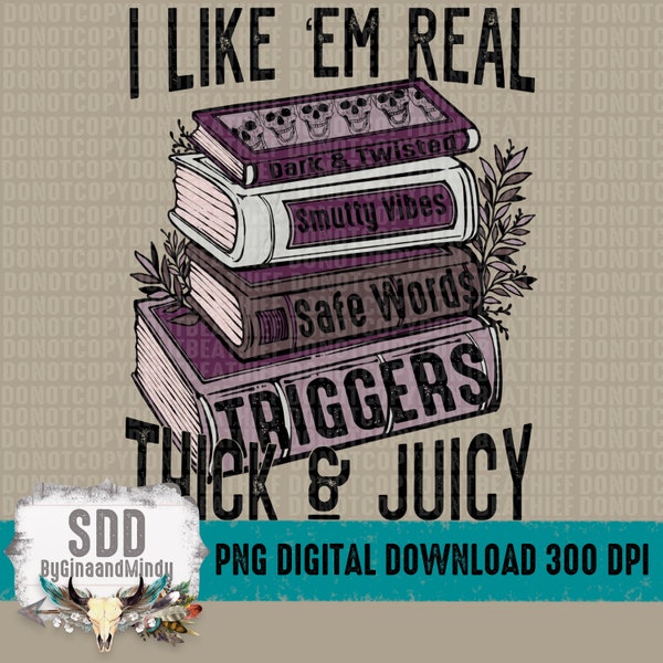 I Like 'Em Real Thick and Juicy Bundle PNG, Dark, Smut, Books, Read, Reading, Triggers, Seamless, Background, Skull, Skellie, Skeleton