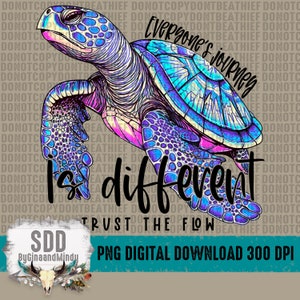 Sea Turtle  PNG, Sublimation Download, Digital Download, Journey, Flow, Bright, Colorful, Trust, DIGITAL