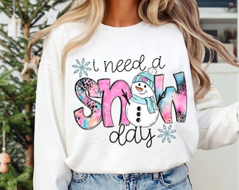 I Need A Snow Day PNG | Snowman, Winter, Cold, Hand Drawn, Snow Day, Leopard, Freezing, Snowflake | Digital