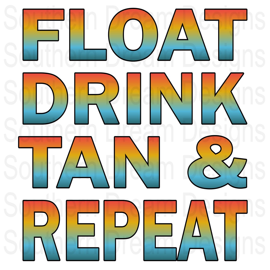 Float Drink Tan & Repeat PNG Bundle Summer PNG file Etsy