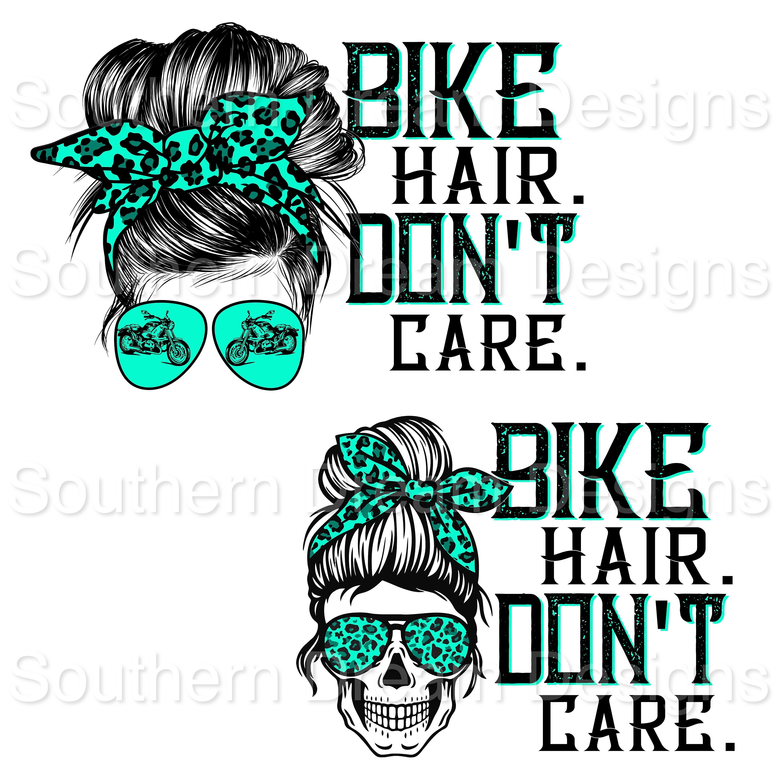 Bike Hair Don't Care Bundle PNG Messy Bun Skull | Etsy