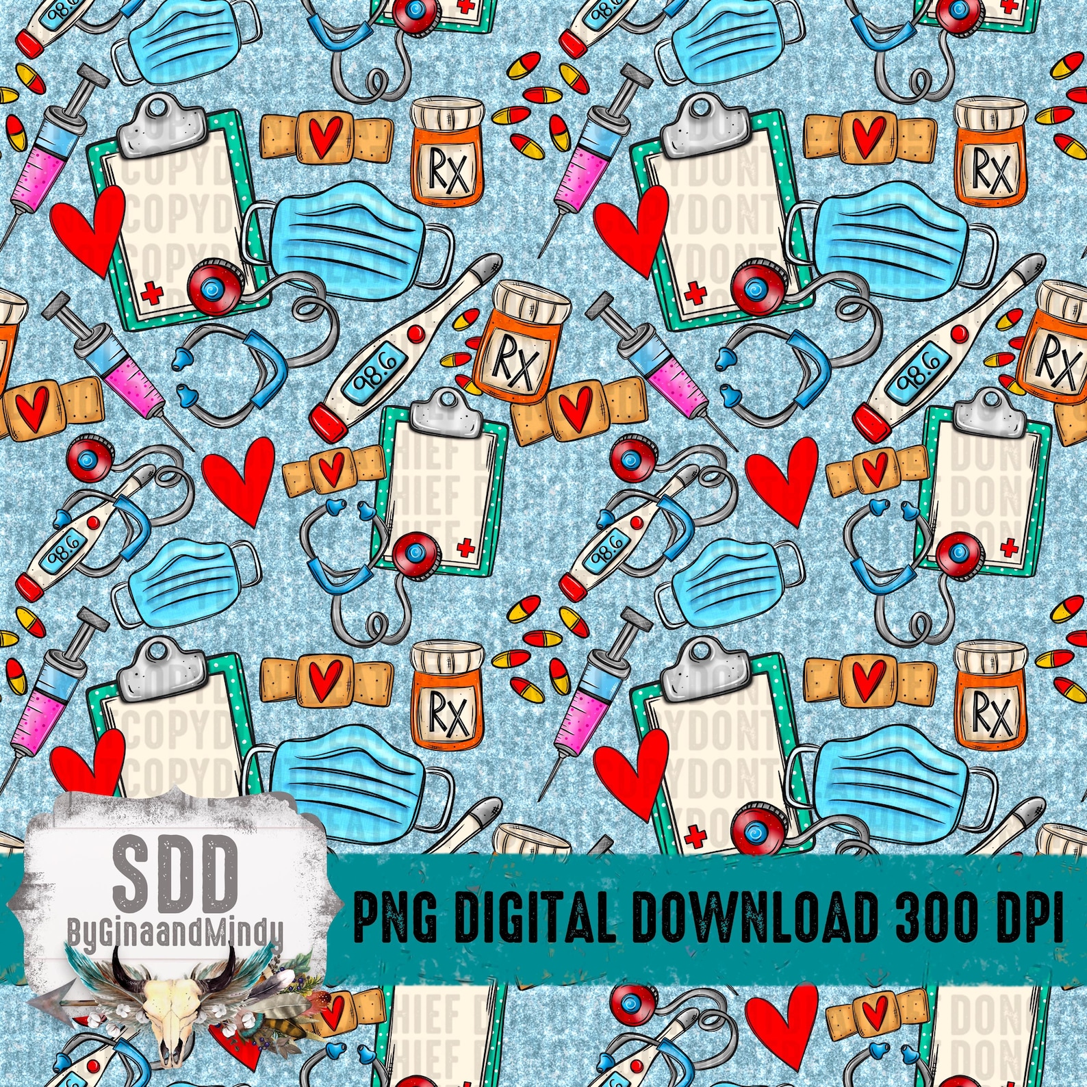 Nurse Pattern Nurse Seamless Bundle PNG | Fabric, Print, Nursing, Medical, Pattern ...