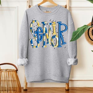 Senior Doodle PNG | Senior, Graduation, Graduate, School, Spirit, Class of, Blue, Gold | Sublimation Download | Instant Download | DIGITAL