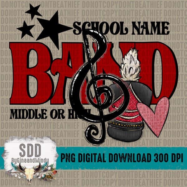 Custom Band School PNG | Marching, Team, Fall, Sport, Spirit, Customizable, Personalization | Instant Sublimation Downloadable | DIGITAL