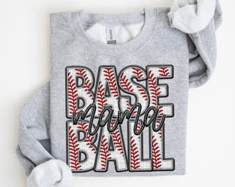 Baseball Mama PNG | Faux Embroidery, Trendy, Title, Name, Ball, Sport, Sports, Mom, Momma | Sublimation | DIGITAL
