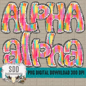 Dots Messy Paint PNG Bundle Set / Doodle Letters, Brillante, Colorido, Verano, Moda, Garabatos / DIGITAL