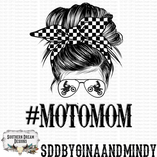 MOTOMOM PNG, Dirt bikes, Sublimation, Waterslide, Digital, Racing, motocross, Mom bun, Moto Mom