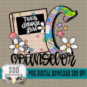 Counselor PNG | Trendy, School, Teach, Teacher, Teaching, Assistant, Principal, Retro | Sublimation, Download | DIGITAL